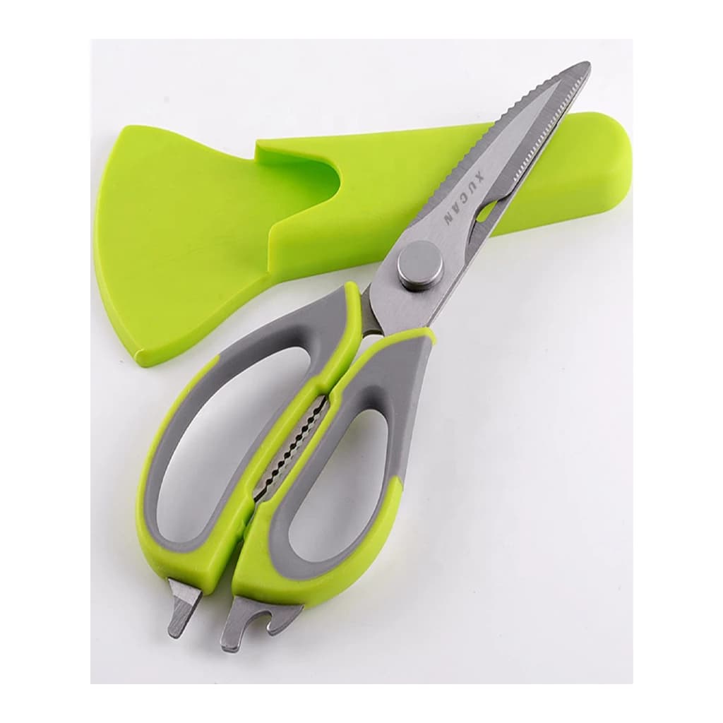 Tesoura De Cozinha Multi-Funcional Com Suporte Magnética Corta Frango Descascador