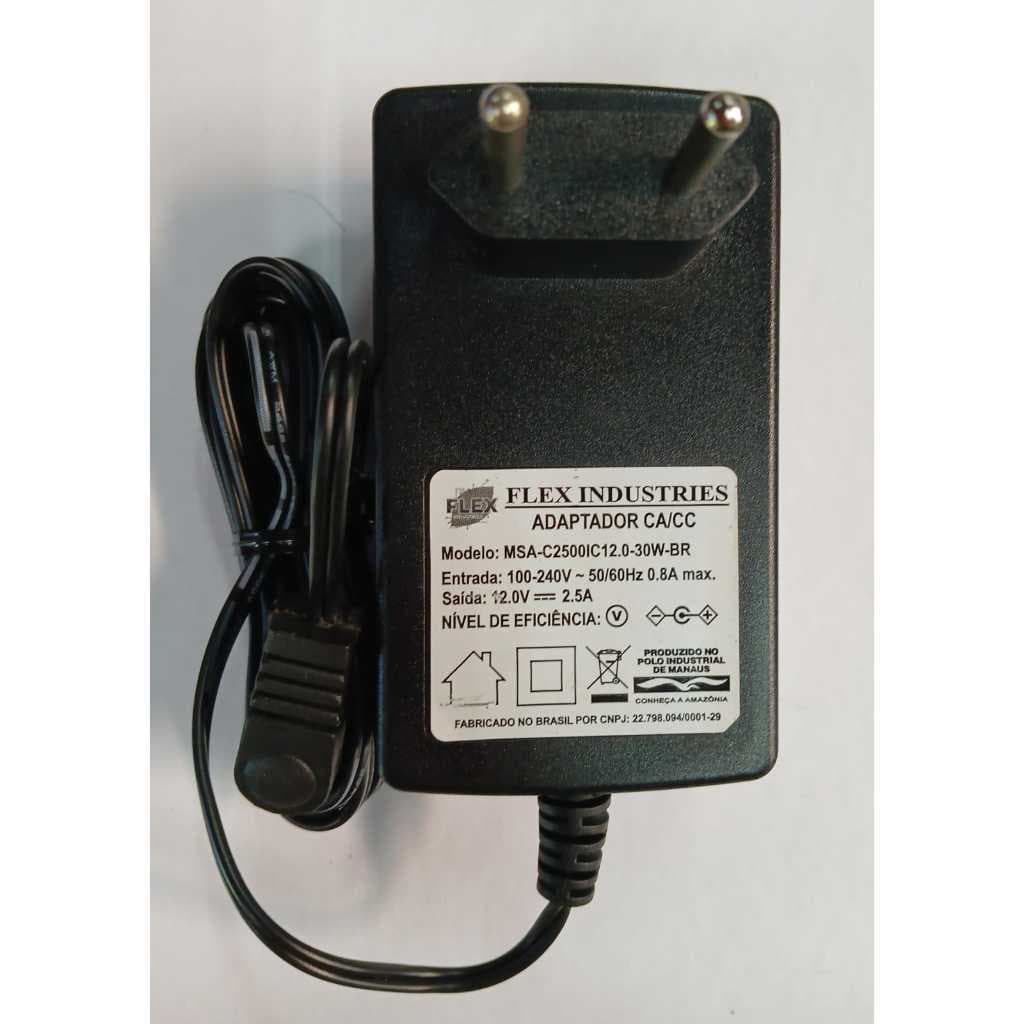 Fonte 12V 2,5A Plug P4 5,5x2,1mm Bivolt Compatível com CFTV, TV Box, Caixas de Som, Receptores, Led