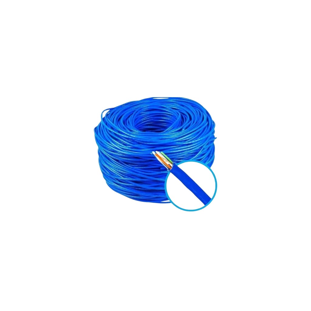 Rolo Cabo De Rede Rj45 Cat5 Cftv Azul - 100m