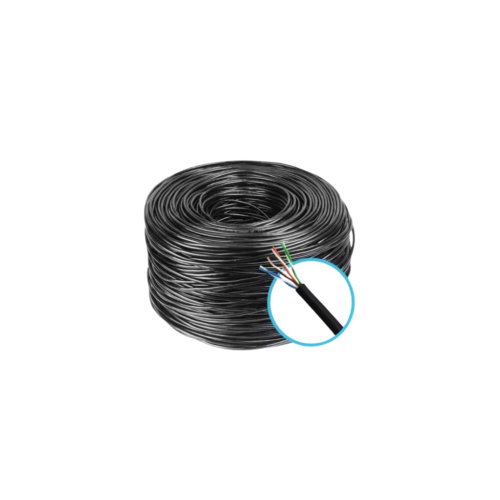 Rolo Cabo De Rede Rj45 Cat5 Cftv Preto - 50m