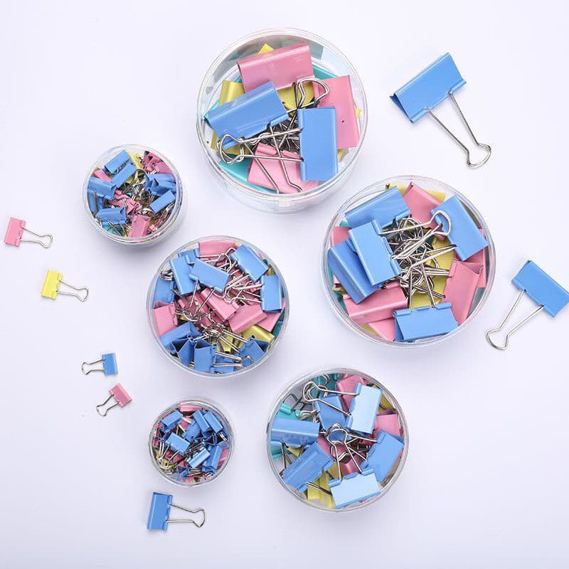 Clips Prendedor De Papel Binder Metal 19mm Com 40 Peças e /32mm com 24 peças