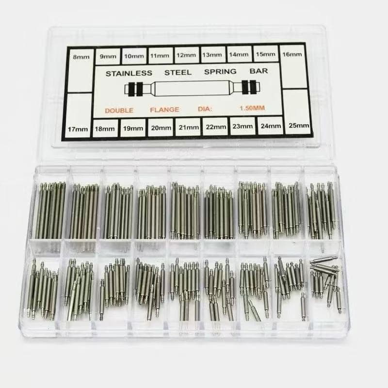 360PCS Relojoeiros 8mm-25mm Barras De Mola De Relógio Pinos De Ligação De Correia Kit De Reparo De Aço Inoxidável