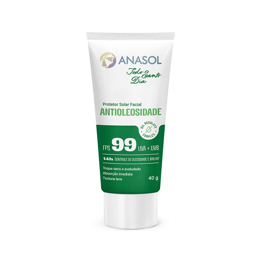 Anasol Todo Santo Dia Protetor Solar Facial Antioleosidade FPS 99 40g