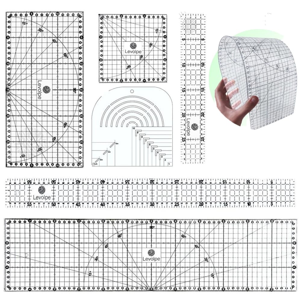 Kit Régua Flexível 15x60 15x30 5x60 5x30 15x15 Caixa De Leite Patchwork