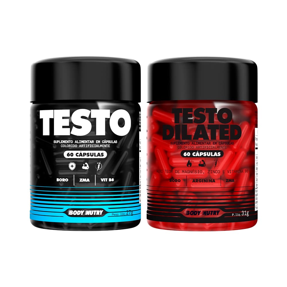 Kit Testo, Body Nutry + Testo Dilated - Vas*dilatador, 60 Cápsulas, Body Nutry