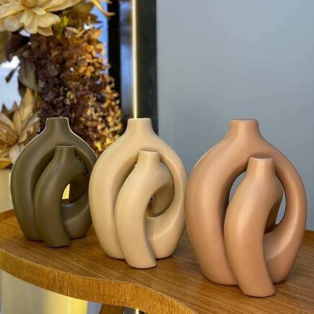 Dupla De Vasos Em Cerâmica - Decoração para Sala/Quarto/Painel/Aparador/ Vasos Luxuosos Moderno
