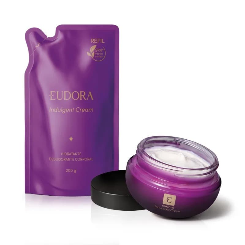 Hidratante Corporal Indulgent Cream Eudora Roxinho 250g + Refil 200g