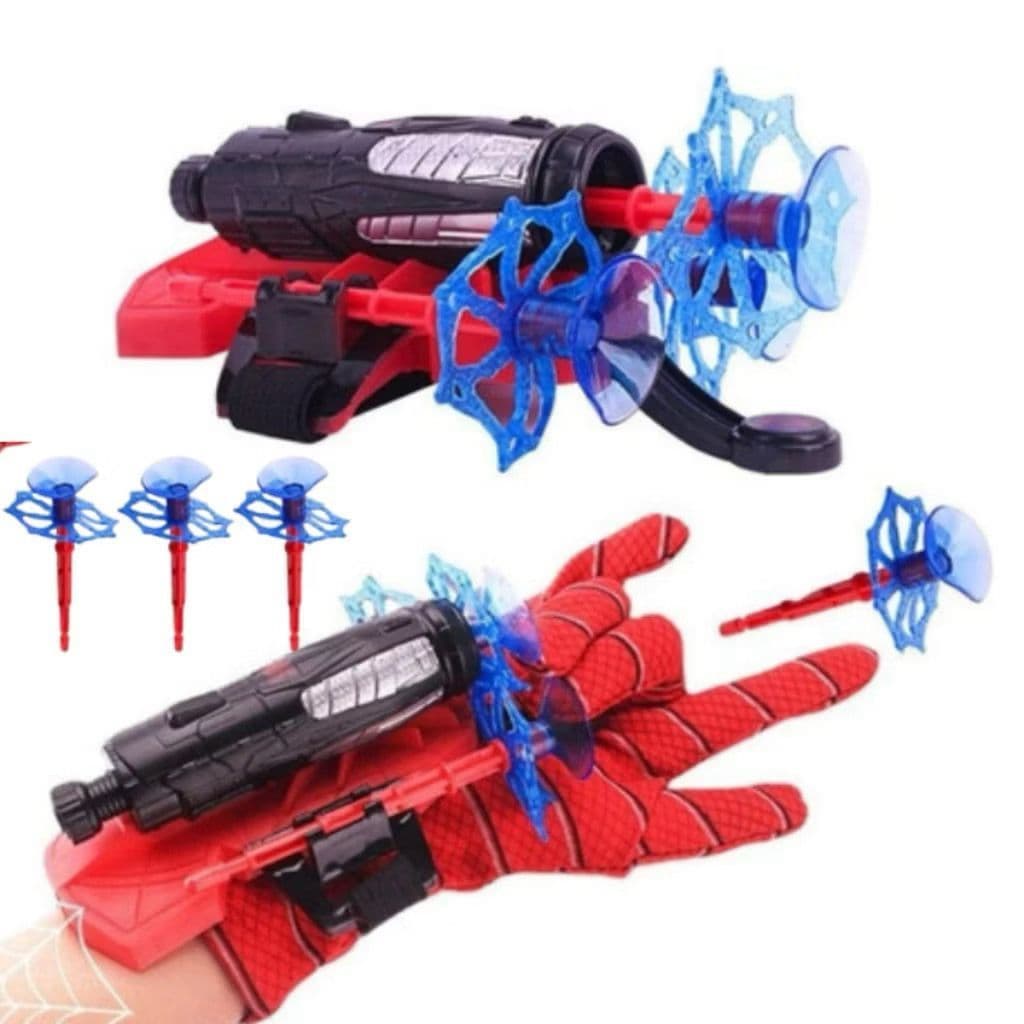 Luva Homem Aranha Infantil Lançador de Teia Dardo Brinquedo Spider Man Menino e Menina