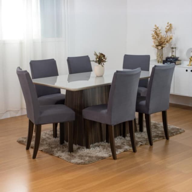 Kit 6 Capas Para Cadeira de Jantar Com Elástico Malha Gel/Helanca