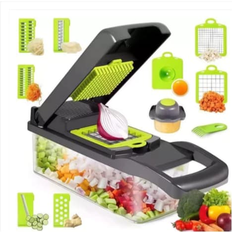 Fatiador Profissional Multifuncional De Aço Inoxidável 16 Em 1 Para Vegetais/Frutas/Legumes