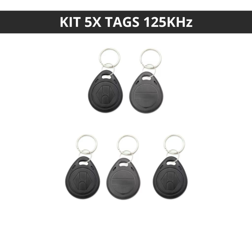 Kit 5x Tag RFID NFC 125Khz - EM4100 Preto