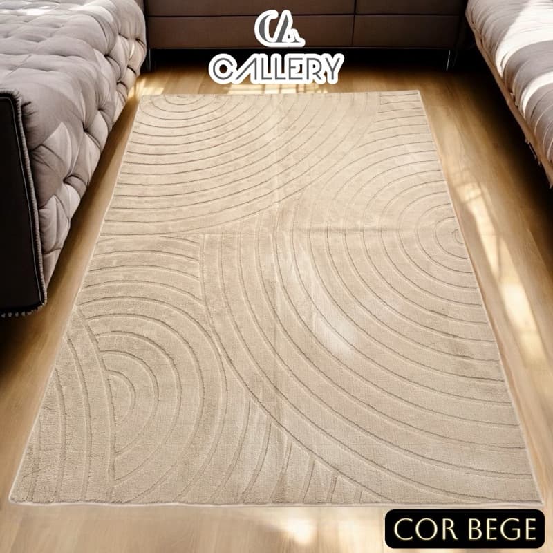 Tapete 200x240cm Antiderrapante Geométrico para Sala quarto