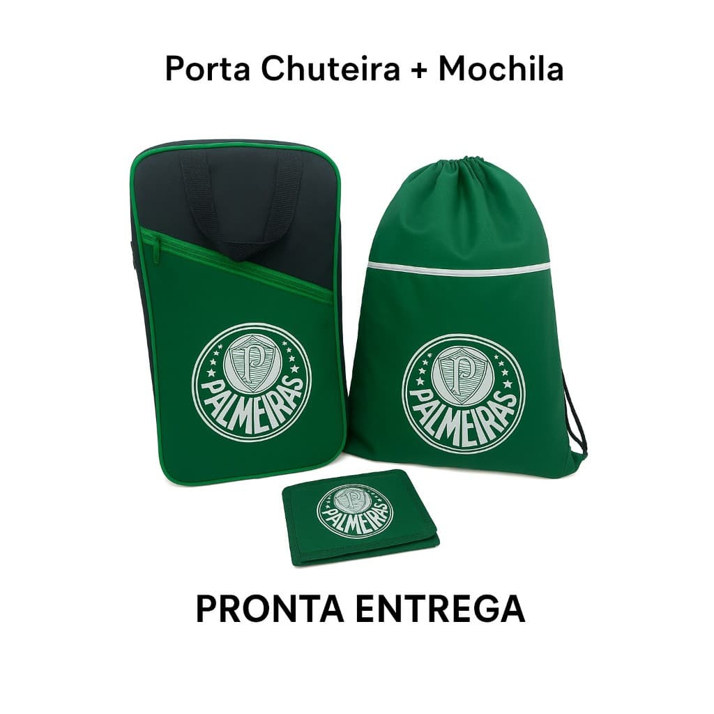 Kit Esportivo 3 Acessórios do Times de Futebol Personalizado Porta chuteira + Mochila + Carteira