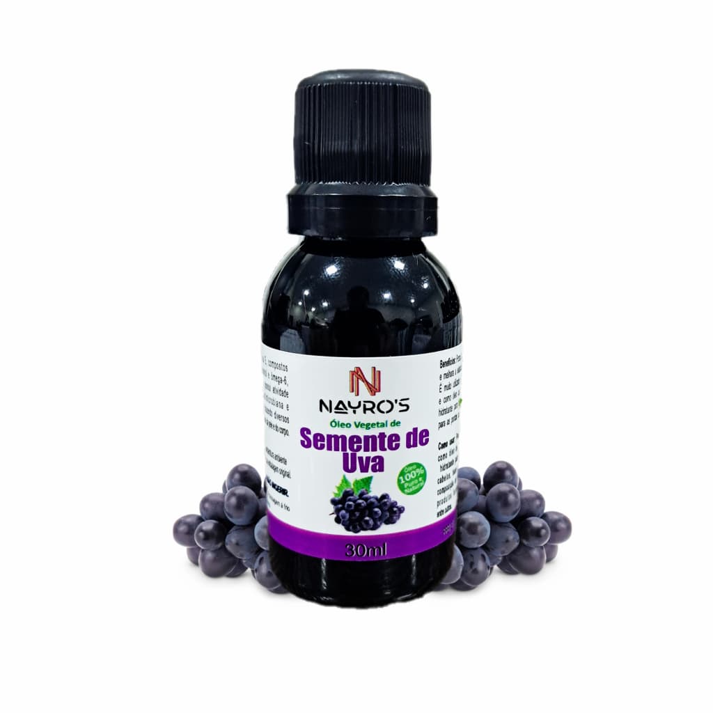 Óleo Vegetal de Semente de Uva 30ml - 100% Puro  | Estrias, Rugas, Celulites, Hidratante e Rejuvenecedor