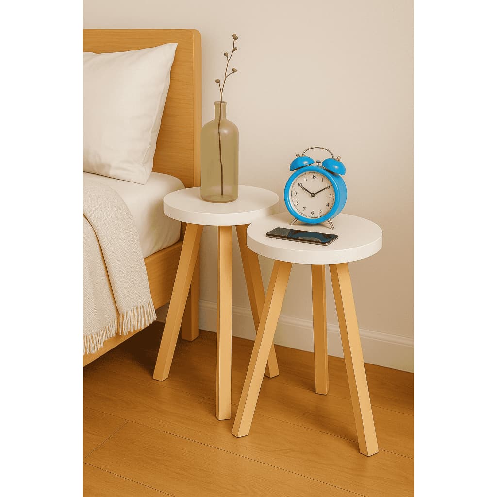 Kit Par Mesinha de centro/Canto cabeceira Decorativo MDF Kit com 2 (35x25 e 46x25)