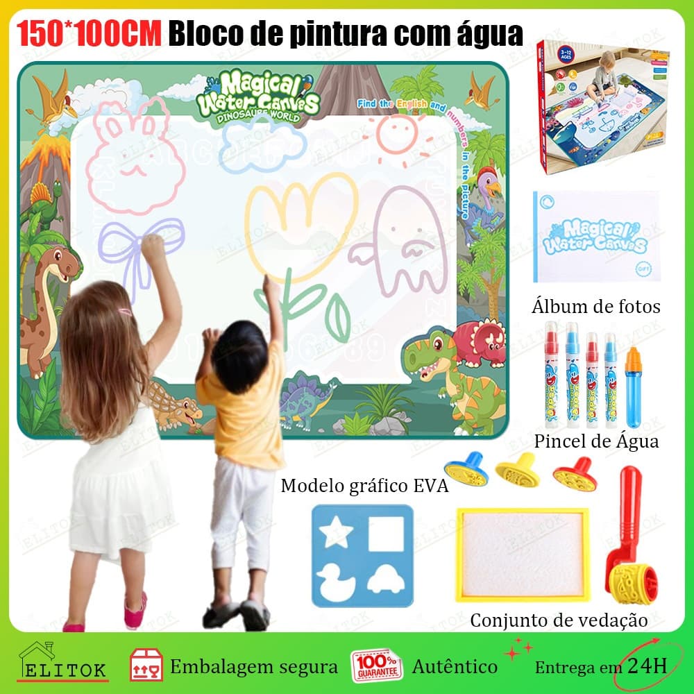 Tapete De Desenho De Água Grande 100x150cm Brinquedo Doodle Placa De Pintura Infantil Com 3 Canetas Mágicas Educativo