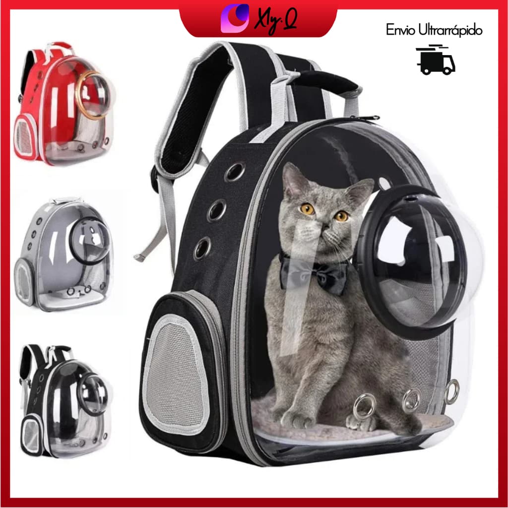 Mochila para Pet com Visão Panorâmica Estilo Astronauta Colorido Ideal para Gato e Cachorro