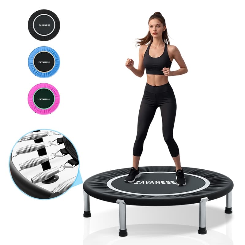 Trampolim Jump Profissional Com Capa Saia DiâMetro 1 M 200kg Cama Elastica Academia EláStica Fitness Residencial Preto