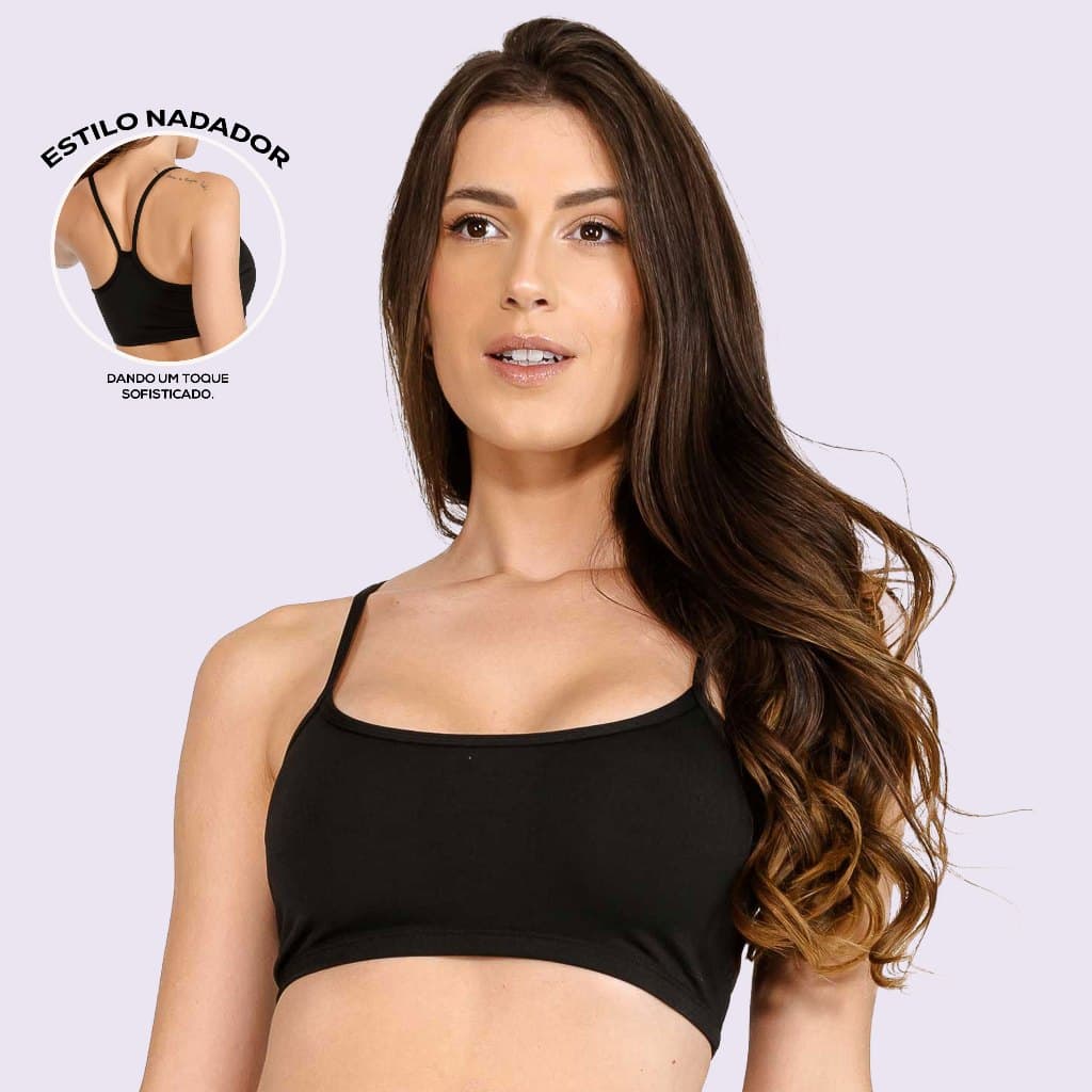 Top Fitness Nadador Feminino Suplex Alça Fina Academia Atacado