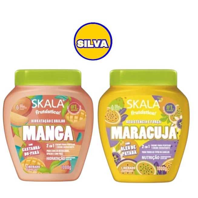 KIT SKALA FRUTASTICA 2 CREMES DE PENTEAR MANGA + MARACUJÁ 1 KG CADA