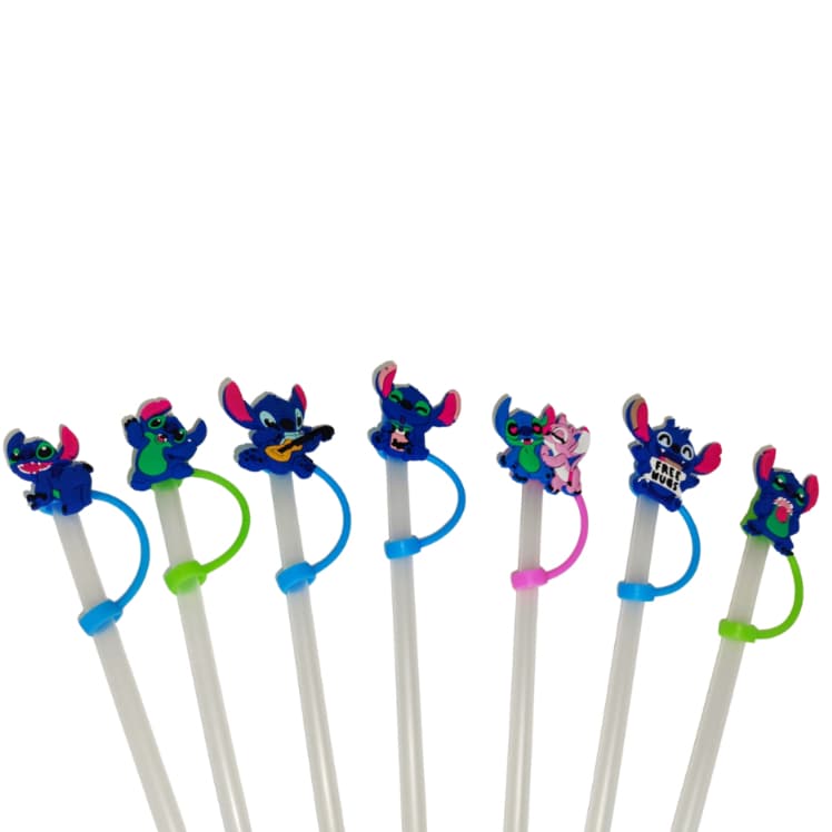 Protetor de Canudo do Stitch – Silicone Macio | 7 Modelos Disponíveis