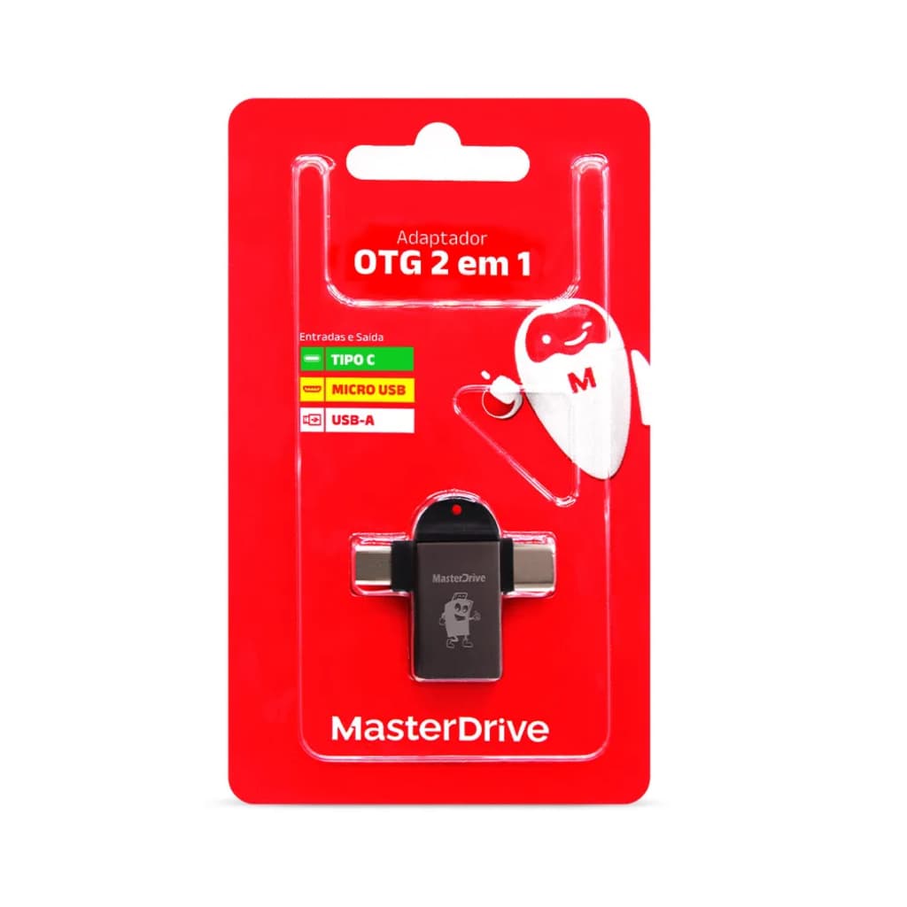Adaptador OTG 2 em 1 Micro USB + USB-C MasterDrive