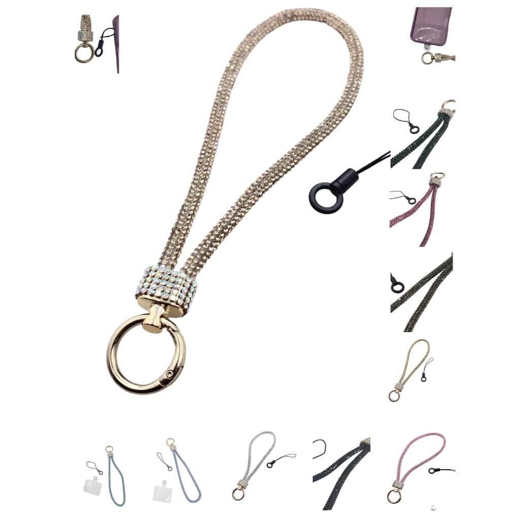 Cordão de Mão com glitter Para Capa de Celular ,curto para usar no Pulso , Ant-Perda corrente móvel pingente