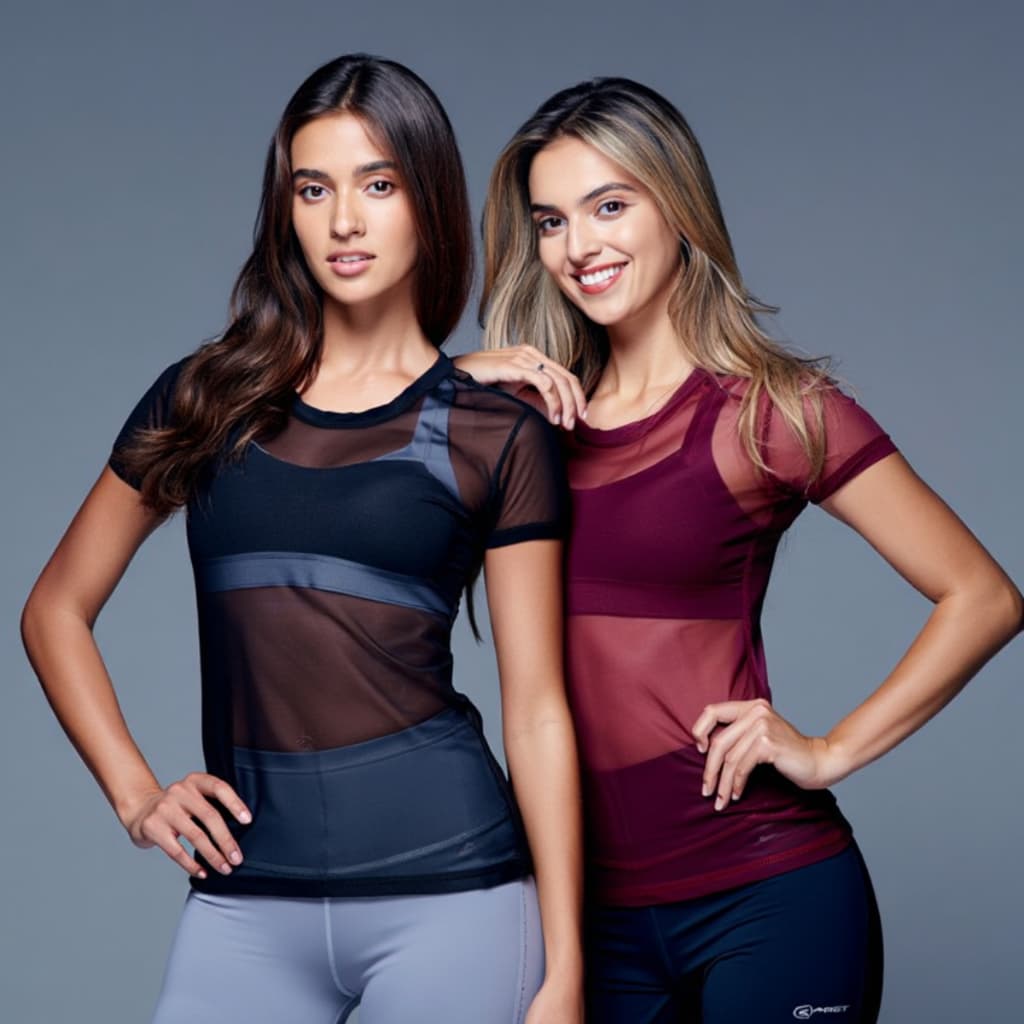 Kit 2 Blusa Tule Feminina Transparente Fashion Premium Casual Atemporal