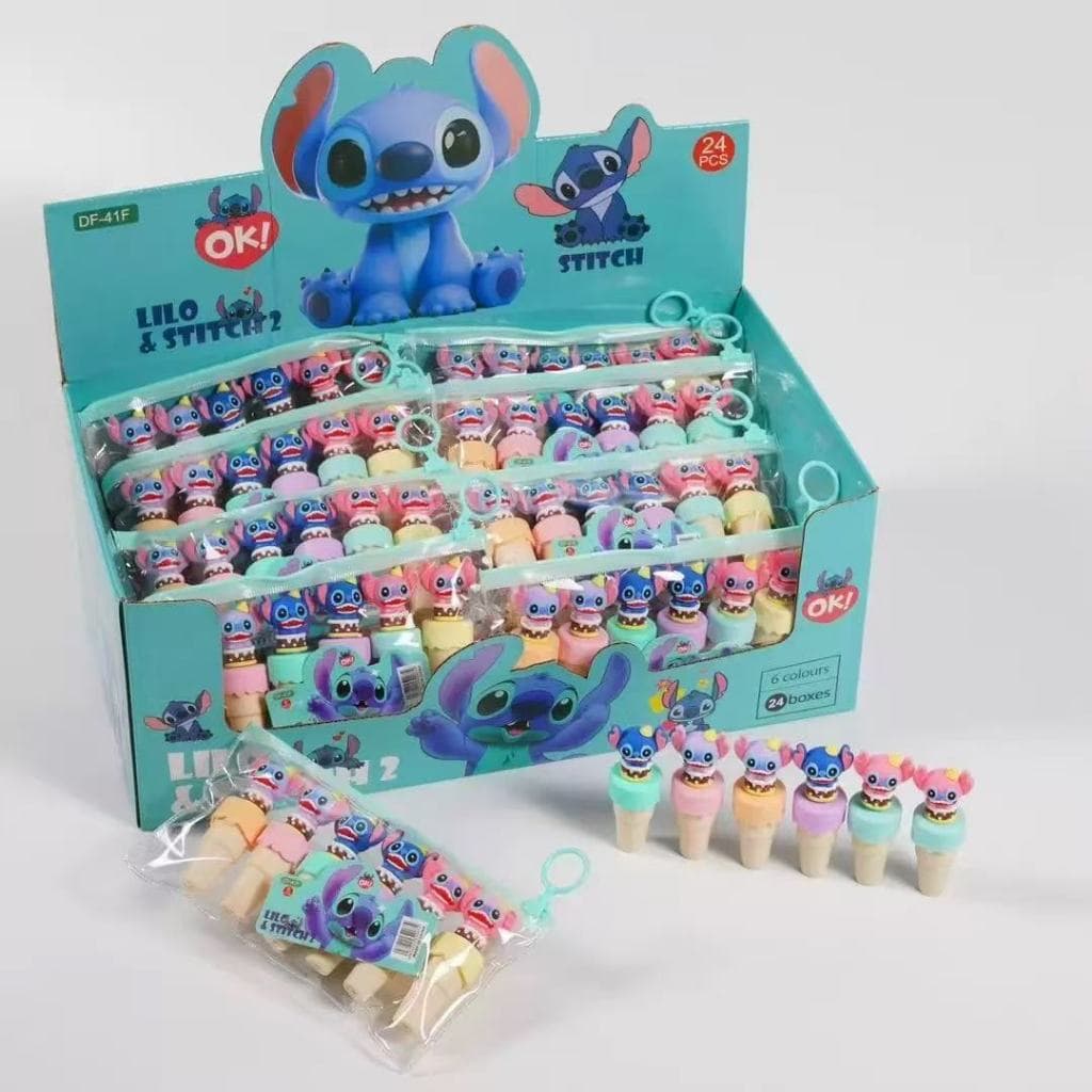 Mini Marca-Texto em Formato de Sorvete Casquinha de Mário Com 6 Cores