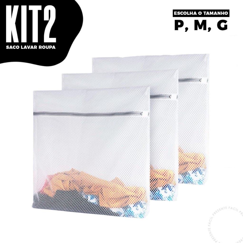 Kit 2 Saco Lavar Roupa Delicada Roupas Intima Saco Protetor
