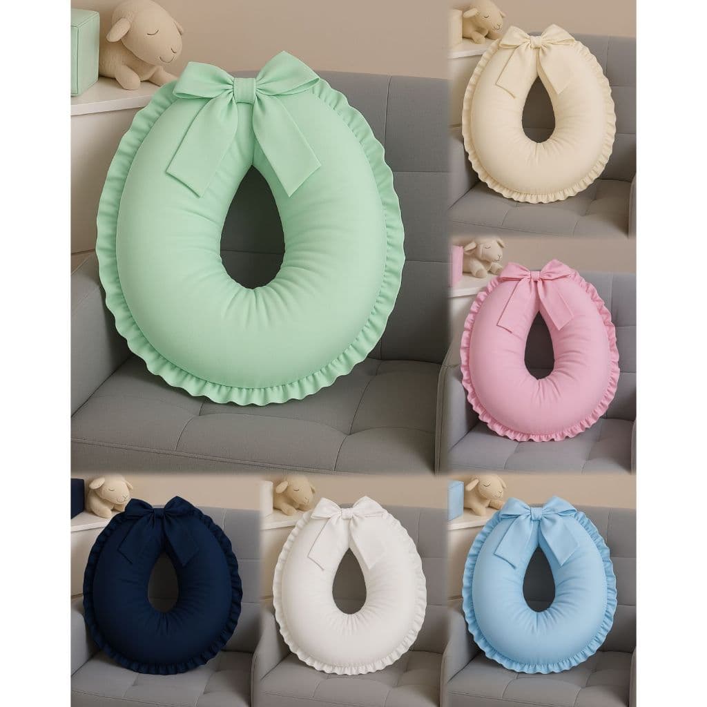 Almofada De Amamentação Grande Com Babado 100% Algodão