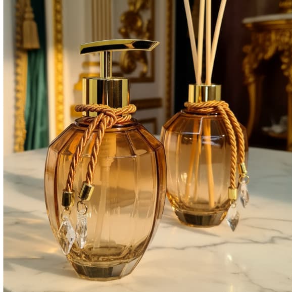 Kit Difusor Vidro Luxo Completo Para Lavabo Branco Preto Ambar Premium Casa Nova Pronta Entrega