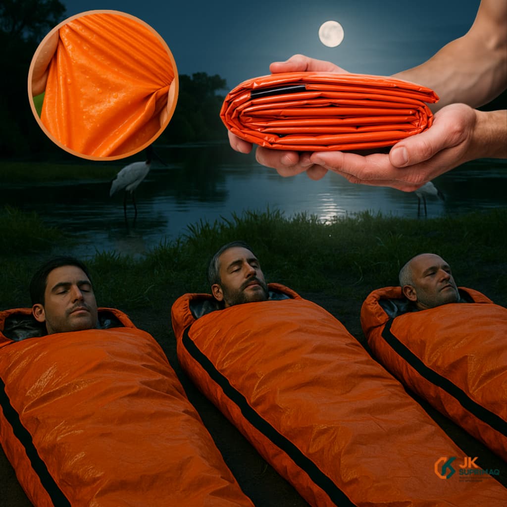 1 Saco de Dormir Laranja Aluminizado Isolante Kit Legendários Camping Montanha Honra União Resgate