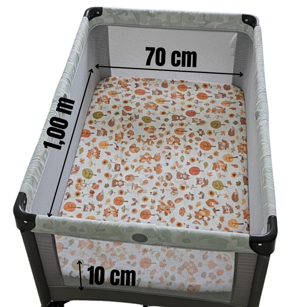 Kit 02 Lençol Avulso com Elástico Berço Desmontável Camping Chiqueirinho Percal 400 Fios