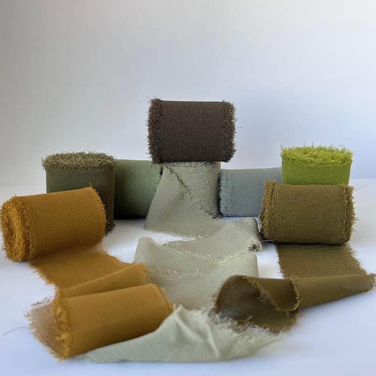 Fita Chiffon Rústica Seda 2cm X 5m Caixas Padrinhos Casamento Formatura Decoração Enfeite