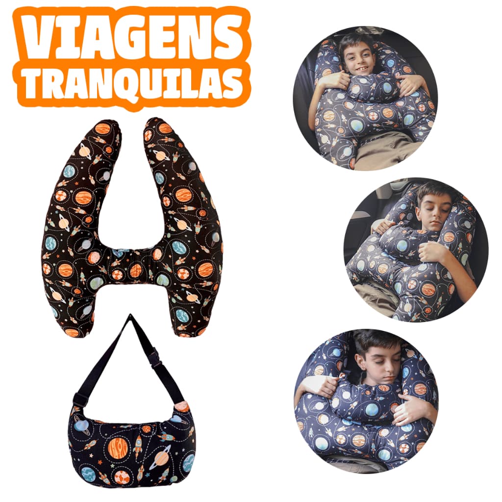 Almofada para Carro Formato H com Cinto de Segurança + BRINDE TRAVESSEIRO