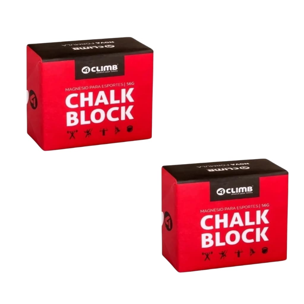 Kit 2 Chalk Block Carbonato De Magnésio Crossfit Calistenia Cross Training Bloco Escalada Pedra Grip