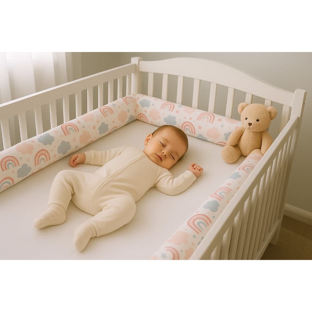 Kit Rolinho de Berço 4 Peças 100% Algodão Várias Estampas Seguro e Macio