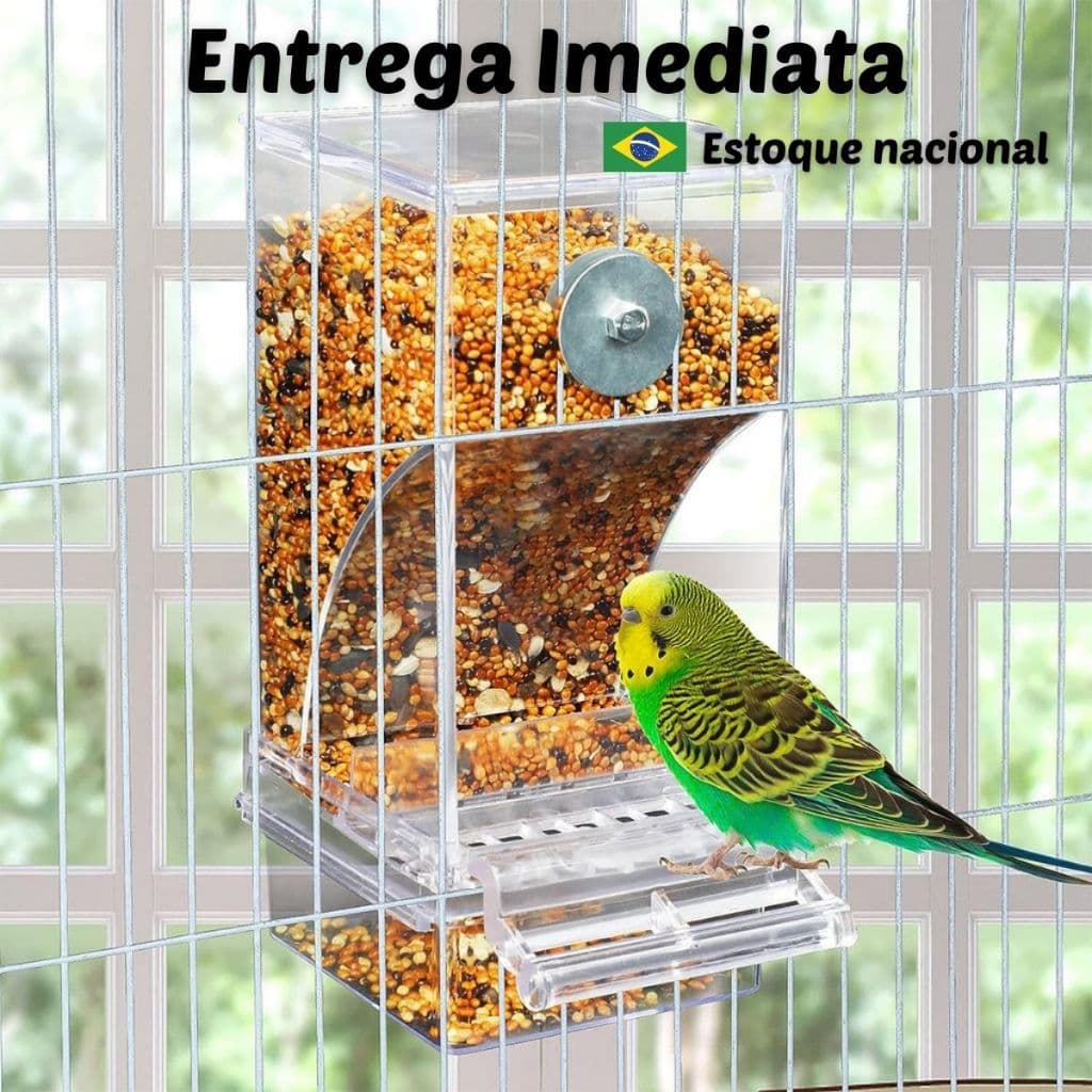 Alimentadores de pássaros automático acrílico, Sem Sujeira Bagunça, Comedouro Recipiente Aves