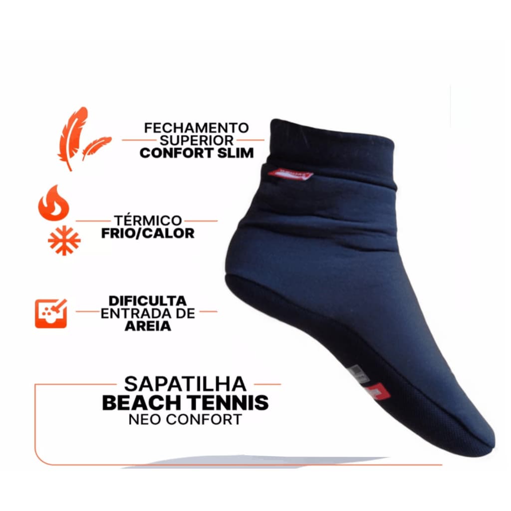 Meia Sapatilha Beach Tennis Neoprene Volei Praia Areia Futvolei Hibrida Antitermica