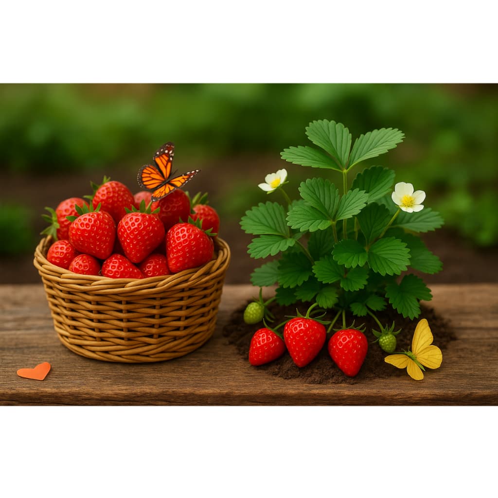 5 Mudas Saudavel Morango Natural Sem Conservantes Facil Cuidado Nova Frutifera Já Produzindo