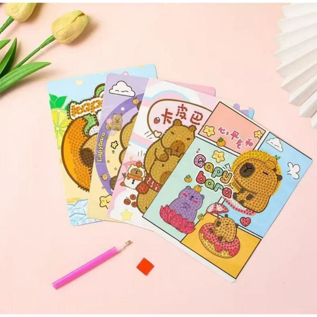 1/3/5PINTURA DE DIAMANTE CAPIVARA DIY DIAMOND PAINTING CRISTAIS FOFA PAPELARIA