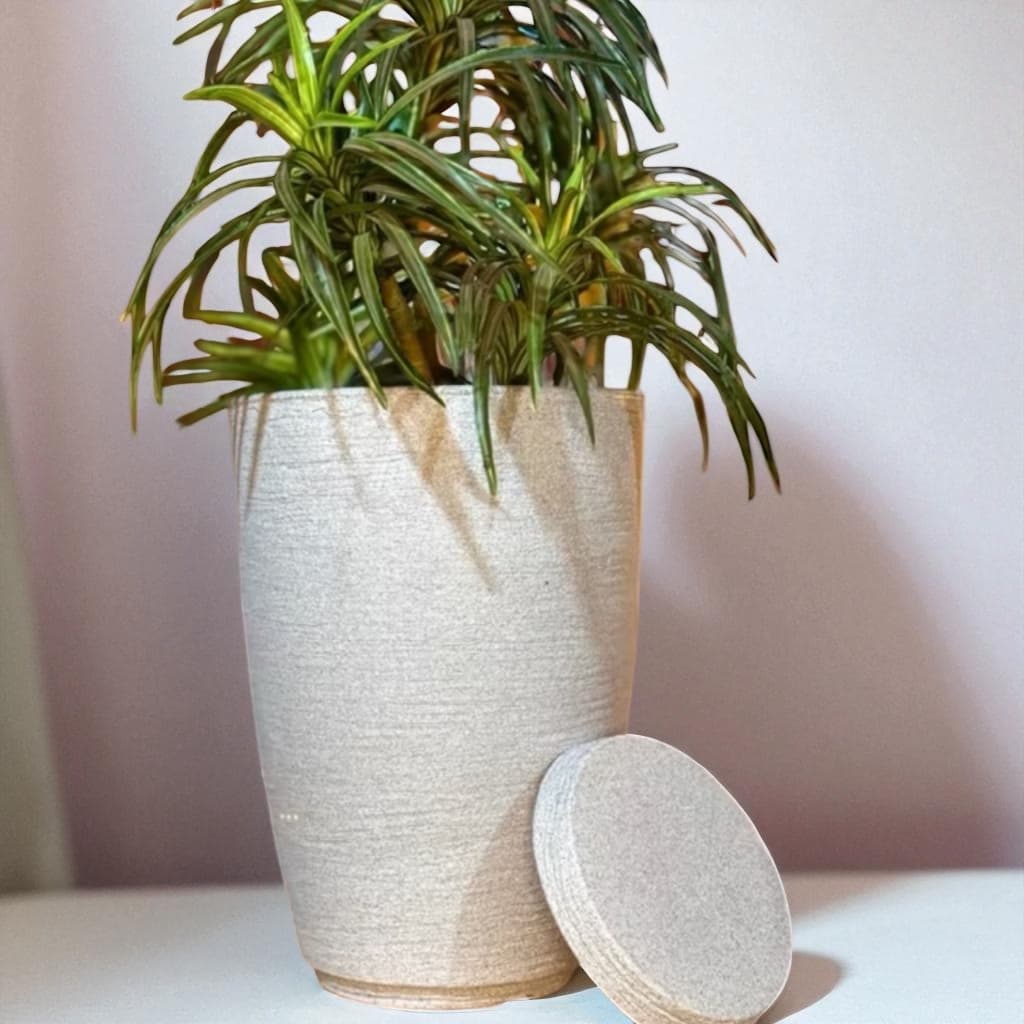 Vaso para decoração e plantas em polietileno redondo escovado n2 com prato