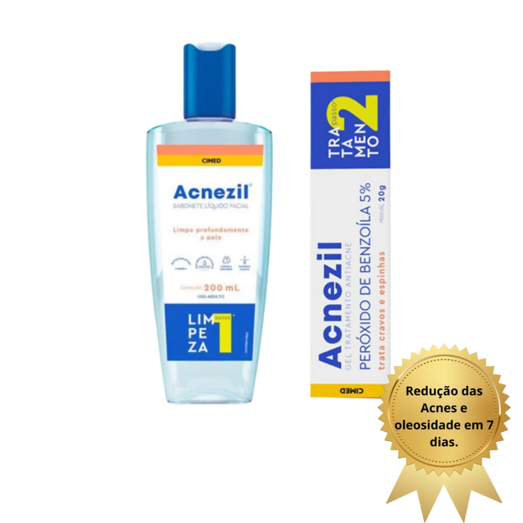 Tratamento Acnezil: Sabonete Liquido + Peroxido de Benzoíla