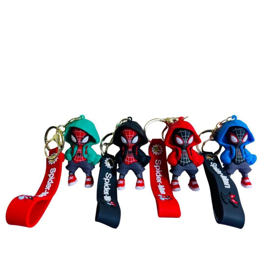 Chaveiro Homem Aranha Capuz 3D Premium Grande Emborrachado Colecionável Bolsa Mochilas Chaveiro Fofo