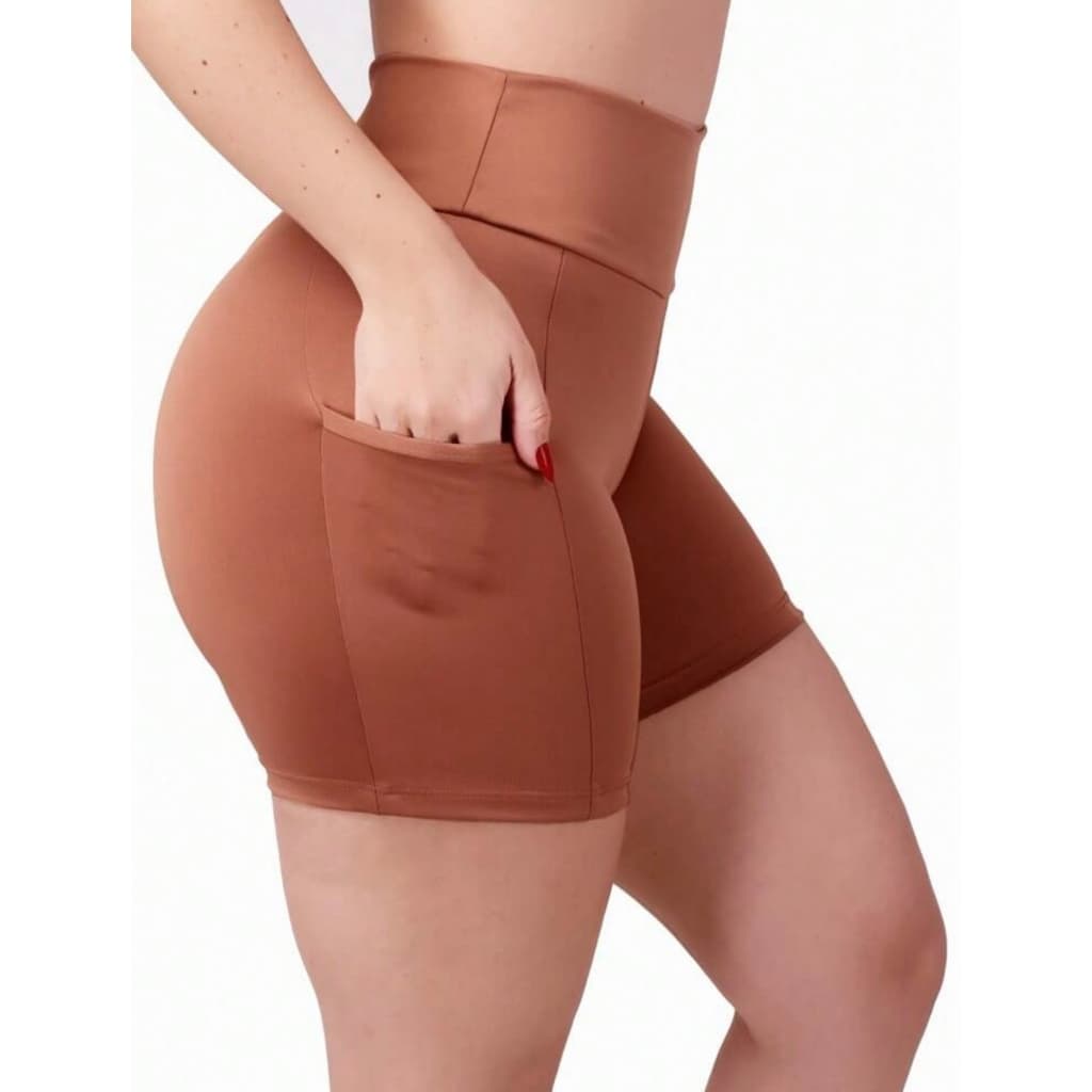 Short Legging com BOLSO fitness levanta bumbum modeladora  poliamida ideal para Academia pilates e ginastica