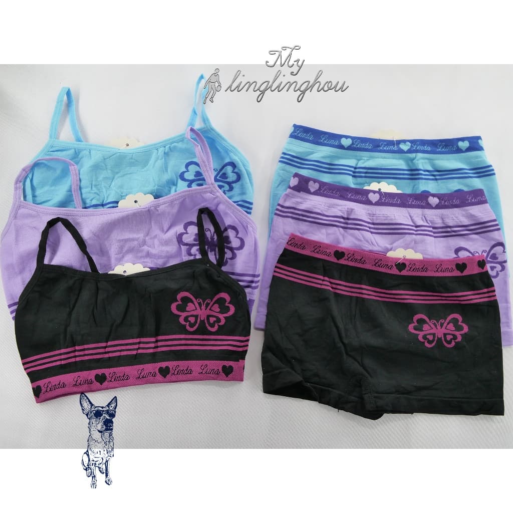 2/3/4 Conjunto infantil MENINA Top alca fina e Calcinha Box//1083