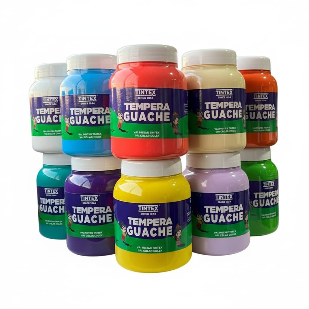 Tinta Guache 500 ml Varias Cores Pote Grande de Tempera Guache