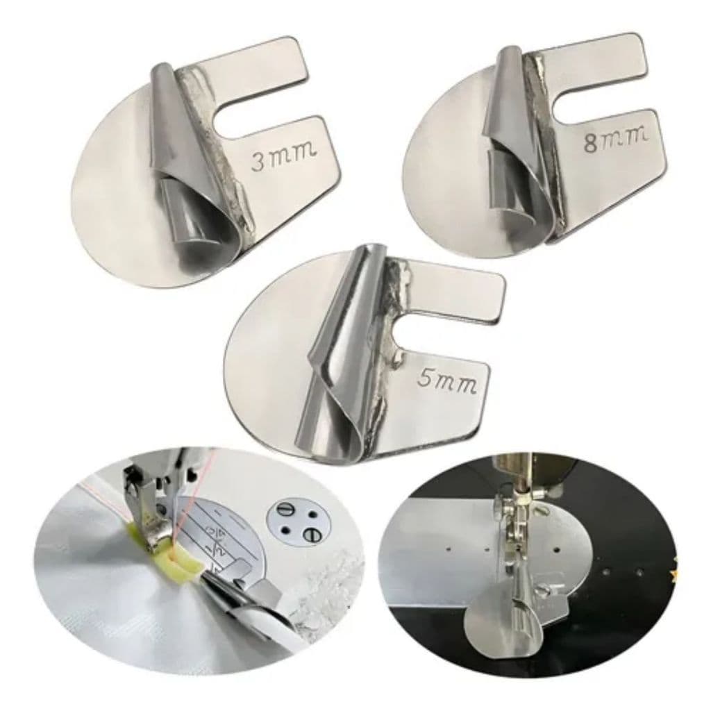 3 Aparelho Barra Bainha Enrolada Reta Industrial E Doméstica