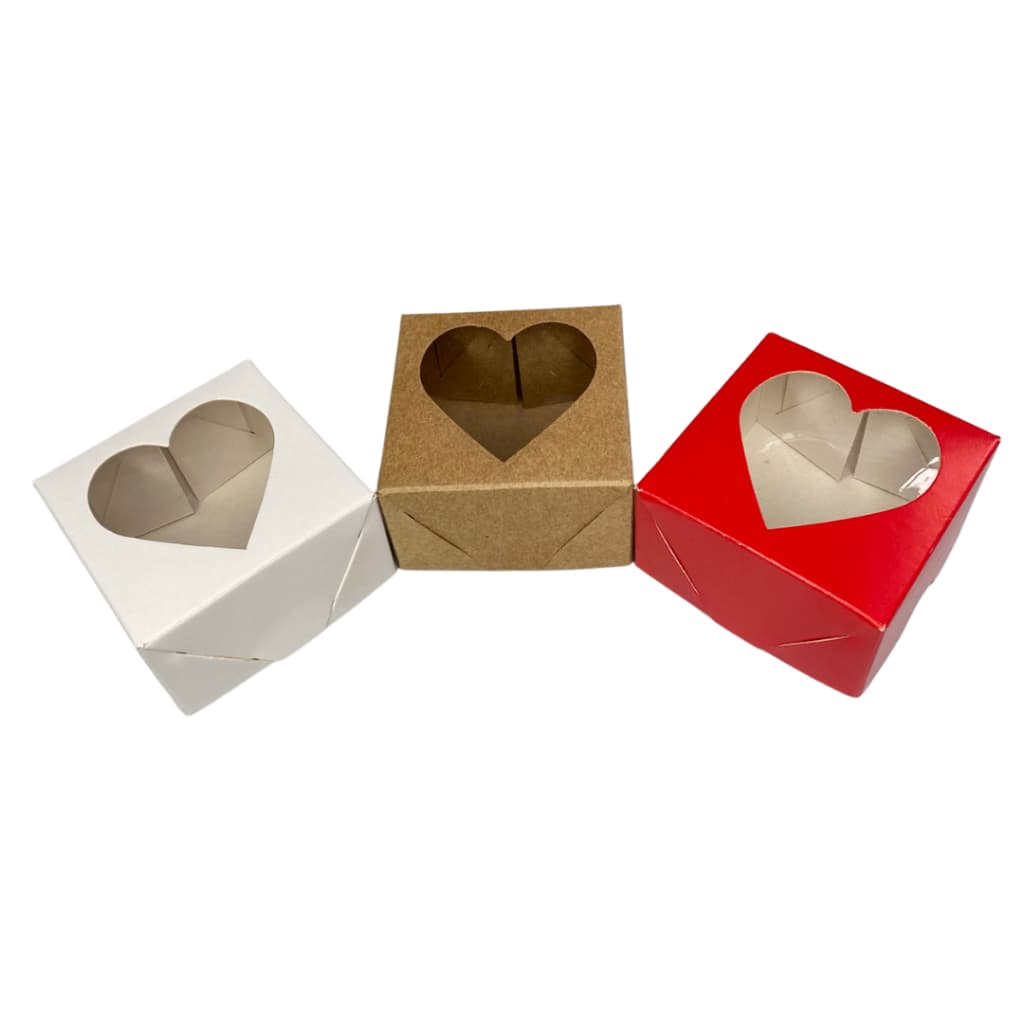 10~30 Caixa com visor coração 6 x 6 x 3,5 cm - 145C JM Distak